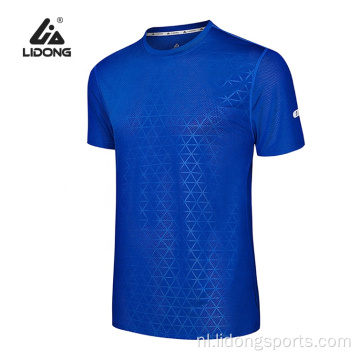 Sneldrogende O-hals Plain Shirt Unisex Running Sportkleding